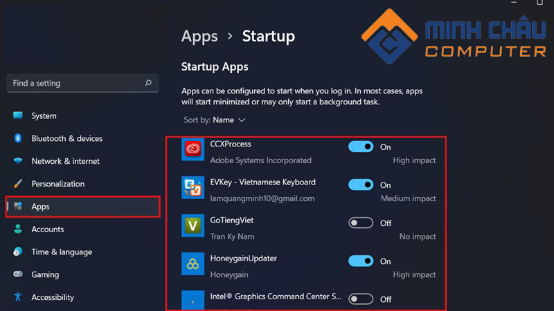 Cách tắt ứng dụng khởi động cùng Windows 11