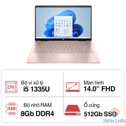Máy tính xách tay HP Pavilion x360 14-ek1048TU 80R26PA (i5 1335U/ 8GB/ 512GB SSD/14 inch FHD Touch/Win11/ Gold/ Vỏ nhôm/ Pen)	