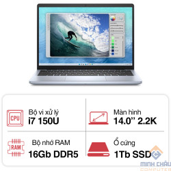 Laptop Dell Inspiron 14 5440 71034770 ( Intel Core 7 150U | 16 GB | 1TB | MX570A 2GB | 14 inch 2.2K | Win 11 | Office | Xanh)