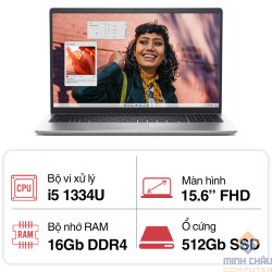 Laptop Dell Inspiron 3530 N5I5340W1 (i5 1334U/ 16GB/ 512GB SSD/ 15.6 inch FHD/ Win 11/ Office/ Silver)
