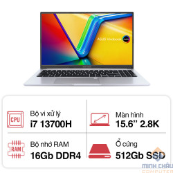 Laptop Asus Vivobook 15 OLED A1505VA-MA492W (Intel Core i7-13700H | 16GB | 512GB | 15.6 inch 2.8K OLED | Win 11 | Bạc)