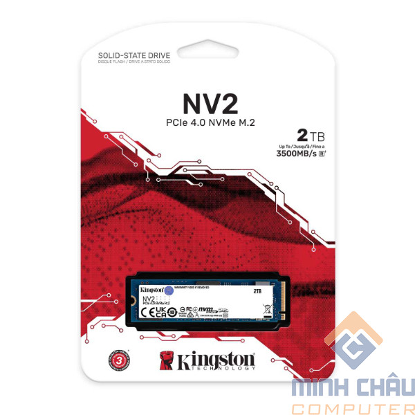 Ổ cứng SSD Kingston SNV2S 2TB NVMe M.2 2280 PCIe Gen 4x4 (Đọc 3500MB/s - Ghi 2800MB/s) - (SNV2S/2000G)