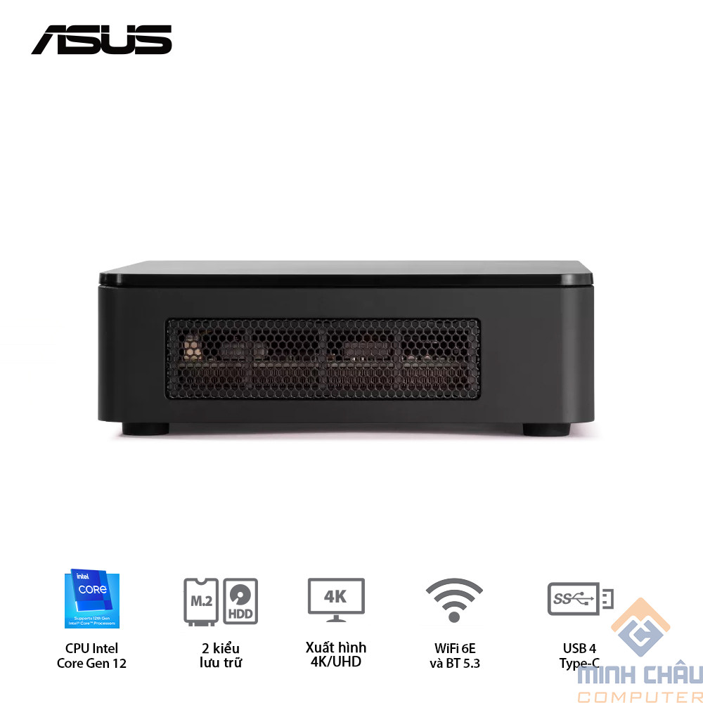 Mini PC ASUS INTEL NUC 12 Pro NUC12WSHi7 (Intel Core i7-1260P | DDR4 | Iris XE Graphics | SSD NVMe | Thunderbolt 4 | Wi-Fi 6E | Đen) WallStreet Canyon - RNUC12WSHi70000 (1l)